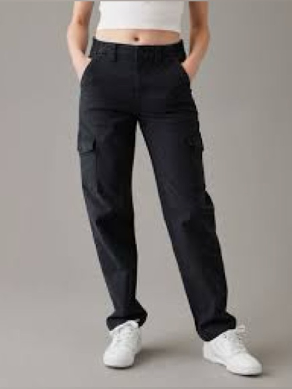 American Eagle Utility Pants Collection Cargo Pants Women 18 Washed Black